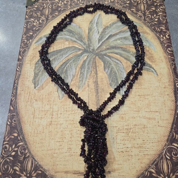 Women's Purple Beads Statement Necklace w/Donut Hole M-O-P Shell Pendant - Picture 14 of 14